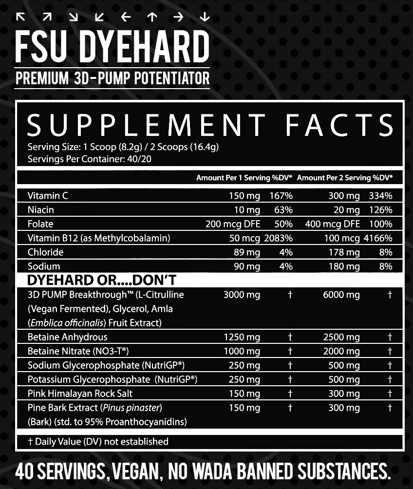 FSU: Diehard Non-Stim Pre-Workout - Spacecitysupplements