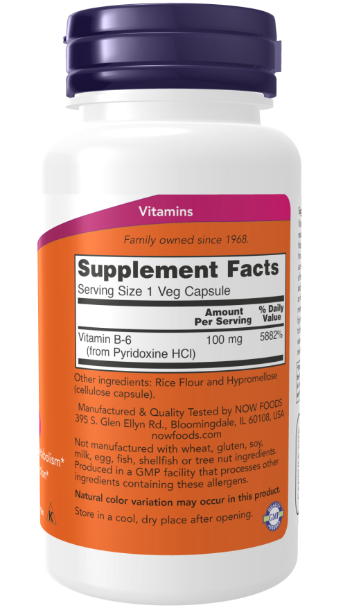 B-6 (100mg) - 100 Veg. Capsules - Spacecitysupplements