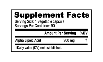 ALA (Alpha Lipoic Acid): 300mg - 90 Capsules - Spacecitysupplements