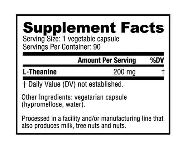 L-Theanine (200mg) - 90 Veg. Capsules - Spacecitysupplements