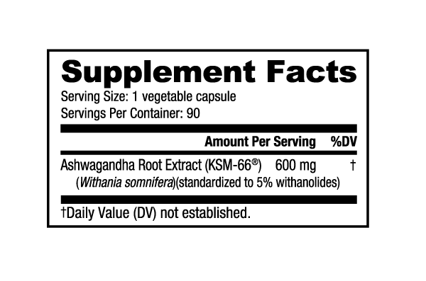 Ashwagandha (KSM-66) - 600mg: 90 Caps - Spacecitysupplements